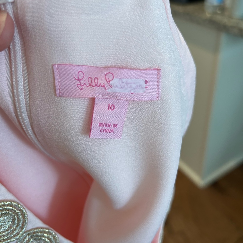 Lilly Pulitzer Pink Halter Dress with Gold Accents - Picture 5 of 5